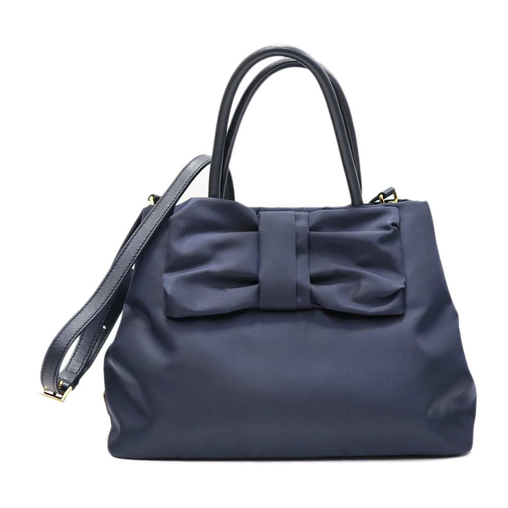 Prada 2Way Bow bag dark blue prominent bow